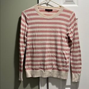 Banana Republic Pink and Cream Striped Sweater